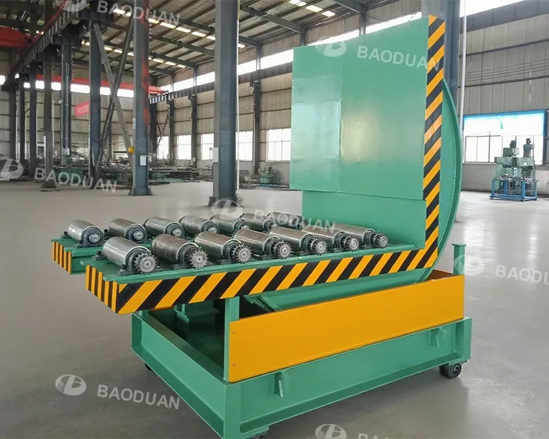 Upender with conveyor line