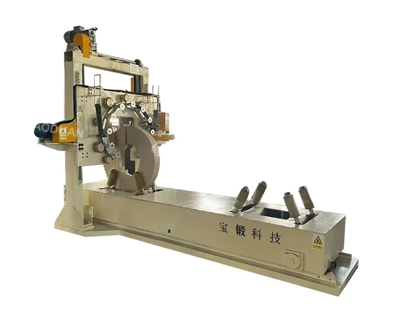 Metal strip wrapping machine