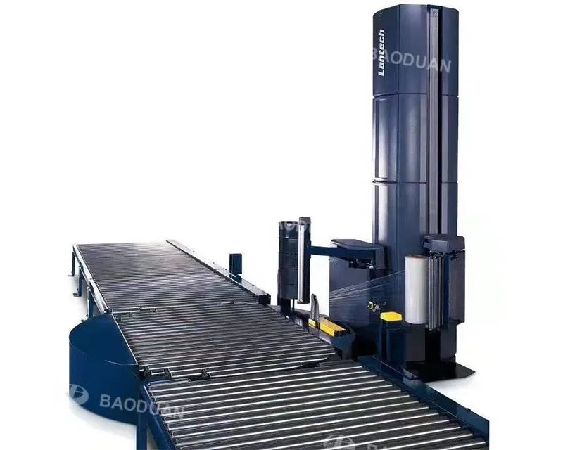 Warehousing pallet wrapping machine