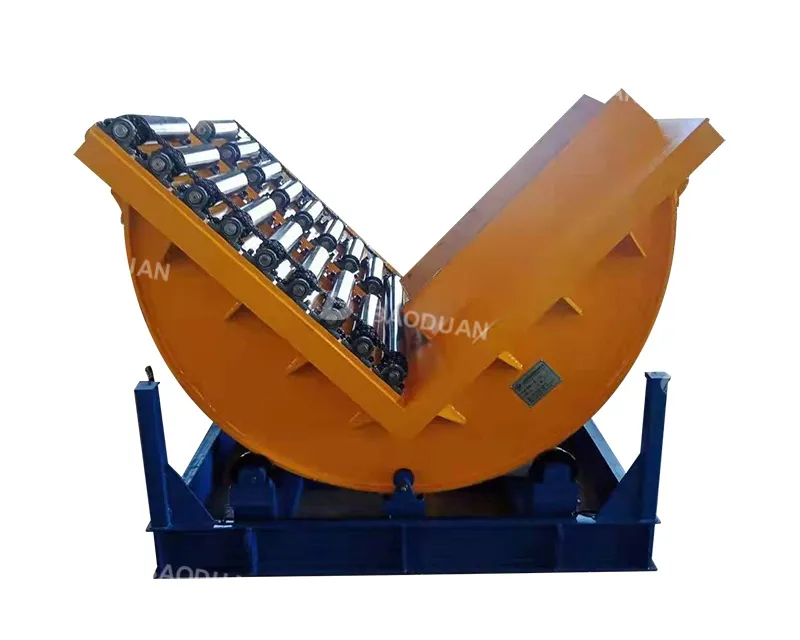 High-precision upender with conveyor line