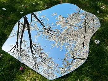 Smart adjustable brightness bathroom mirror