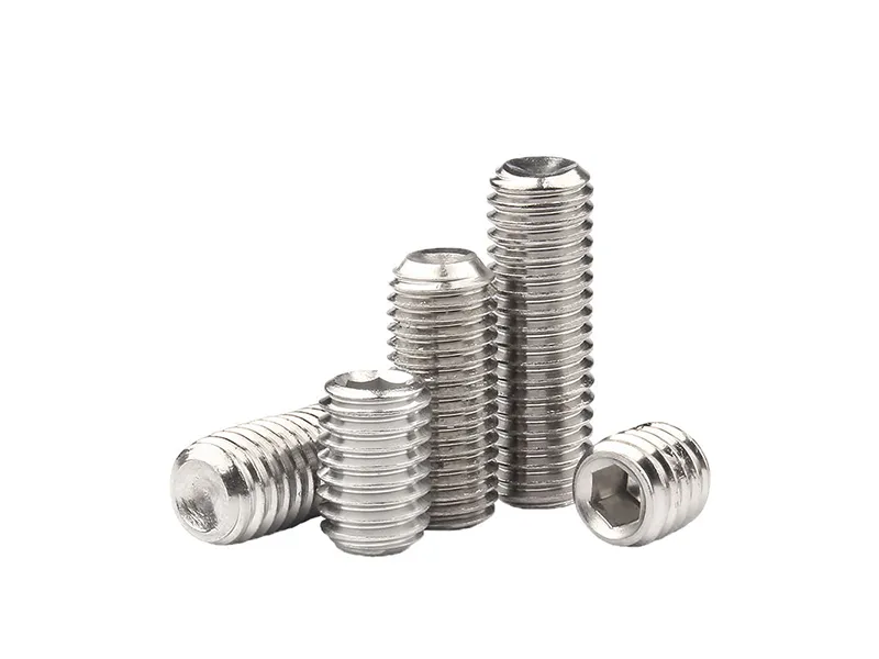 Concave-ended set screw - 304 stainless steel