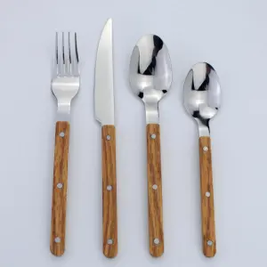 QS487 wood pattern&mdash;&mdash;Elegant Stainless Steel Cutlery for Every Meal