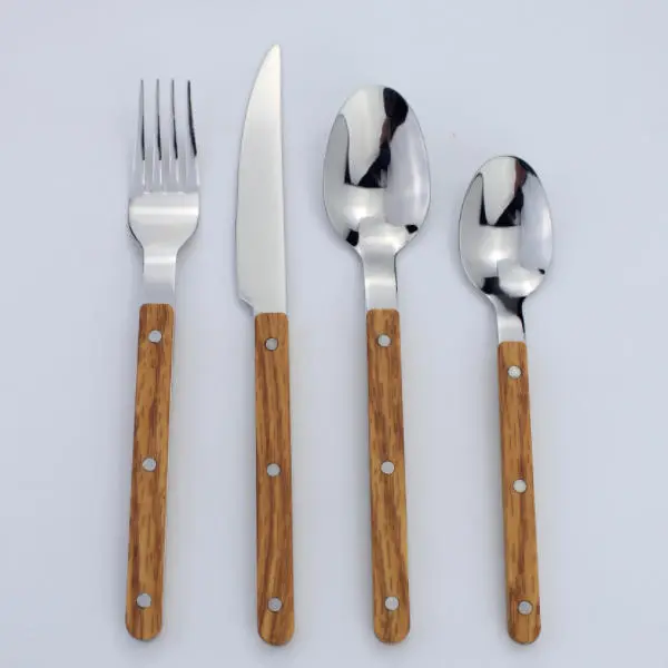 QS487 wood pattern&mdash;&mdash;Elegant Stainless Steel Cutlery for Every Meal