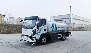 One is a 6.7 cubic meter pure electric sprinkler truck
