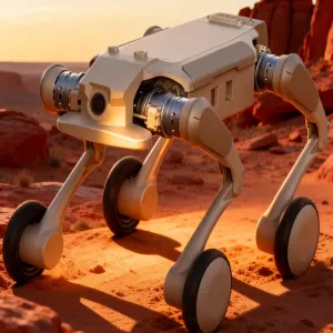 Wheeled Medium-Sized Quadruped Robot &ndash; Industrial Automation and AI Robotics Platform