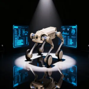 Wheeled Medium-Sized Quadruped Robot &ndash; All-Terrain Hybrid Mobility for Warehouse & Yard Logistics