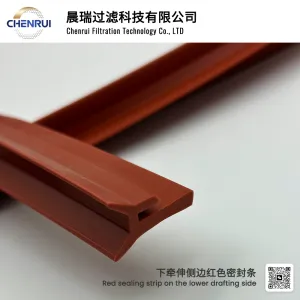 Red sealing strip on the lower drafting side