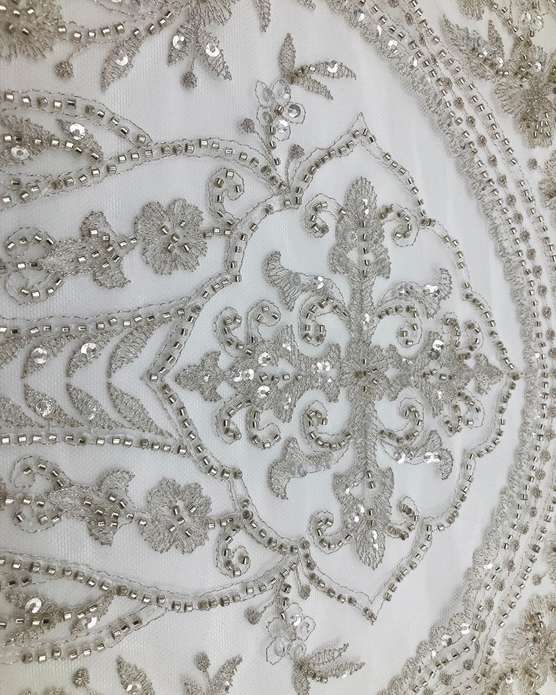 Sequined&Beaded Lace Fabric