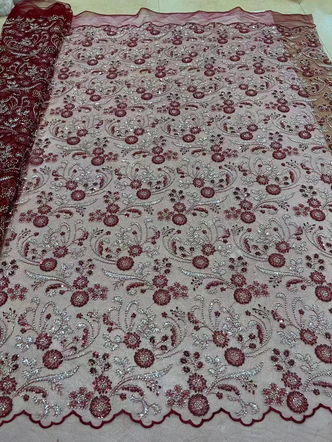 Heavy Sequin Bead Lace Fabric CYG-JC-0533