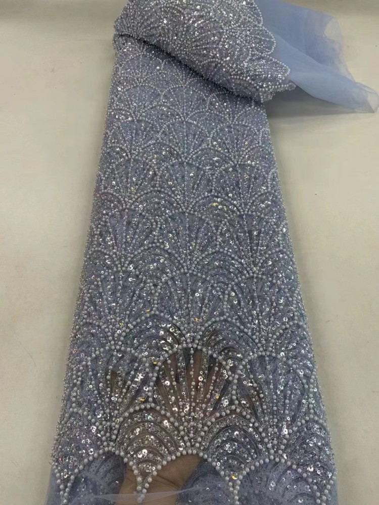 الترتر الفوار والخرز Tulle Fabric for Bords Cyg-JJ-0850