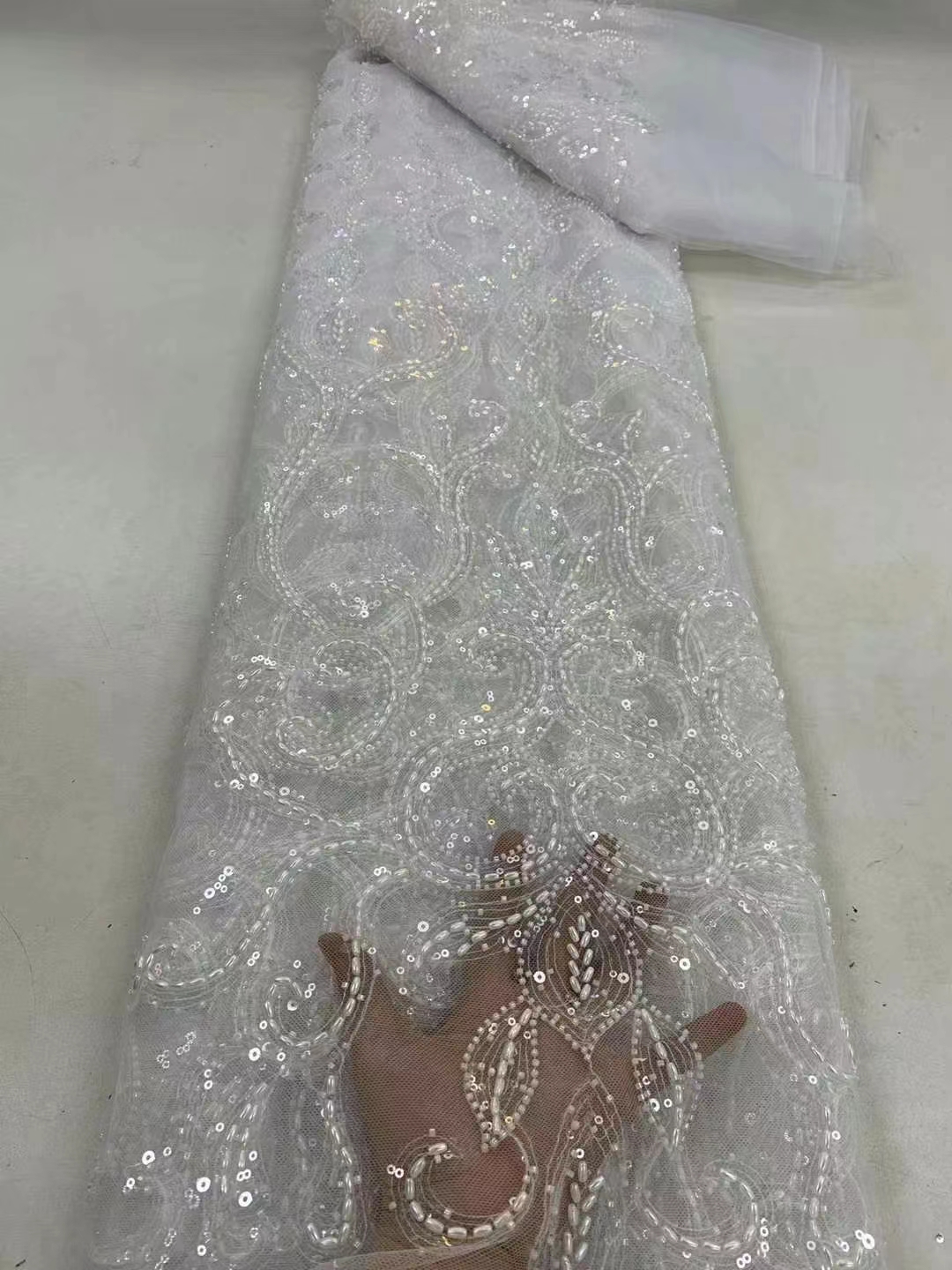 High-end Lace fabric with Beaded and Sequined CYG-JJ-0580