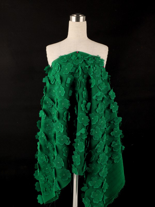  3D Petal Embroidered Mesh Lace Fabric CYG-HL-067