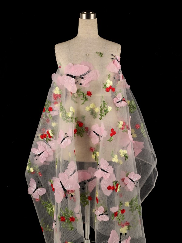 3D Petal Embroidered Lace for Garment Accessories CYG-HL-073