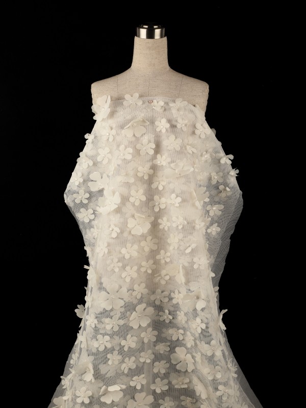 3D Petal Embroidered Lace for Wedding Dresses CYG-HL-066