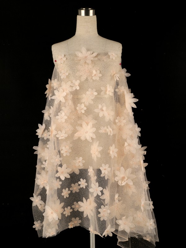 3D Floral Embroidered Lace Trim Fabric CYG-HL-069