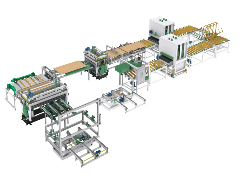 Fully automated board sanding and edge-trimming production line
