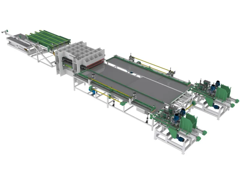 Three-hot-press Two-line Automatic Panel Splicing Line