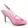 Pink Clear PVC Slingback Stiletto Sandals, Transparent Heel Women's Party Heels