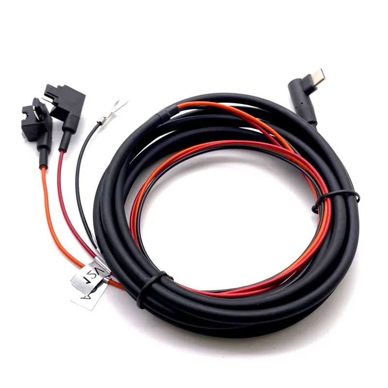 TYPE-C power cable with 2 automobile electric collectors 