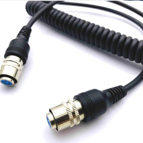 Customized spring coiled cable with M12 plug