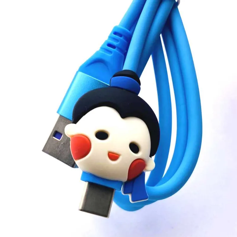 USB TYPE-C Silicone cable with customized cartoon icon