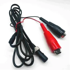 2 pole DC plug with Mueller alligator clamp charging cable