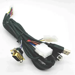 Customized USB-B cable with power supply & signal harness