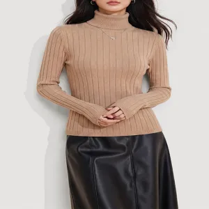 Turtleneck Ribbed Slim Knit Base Layer