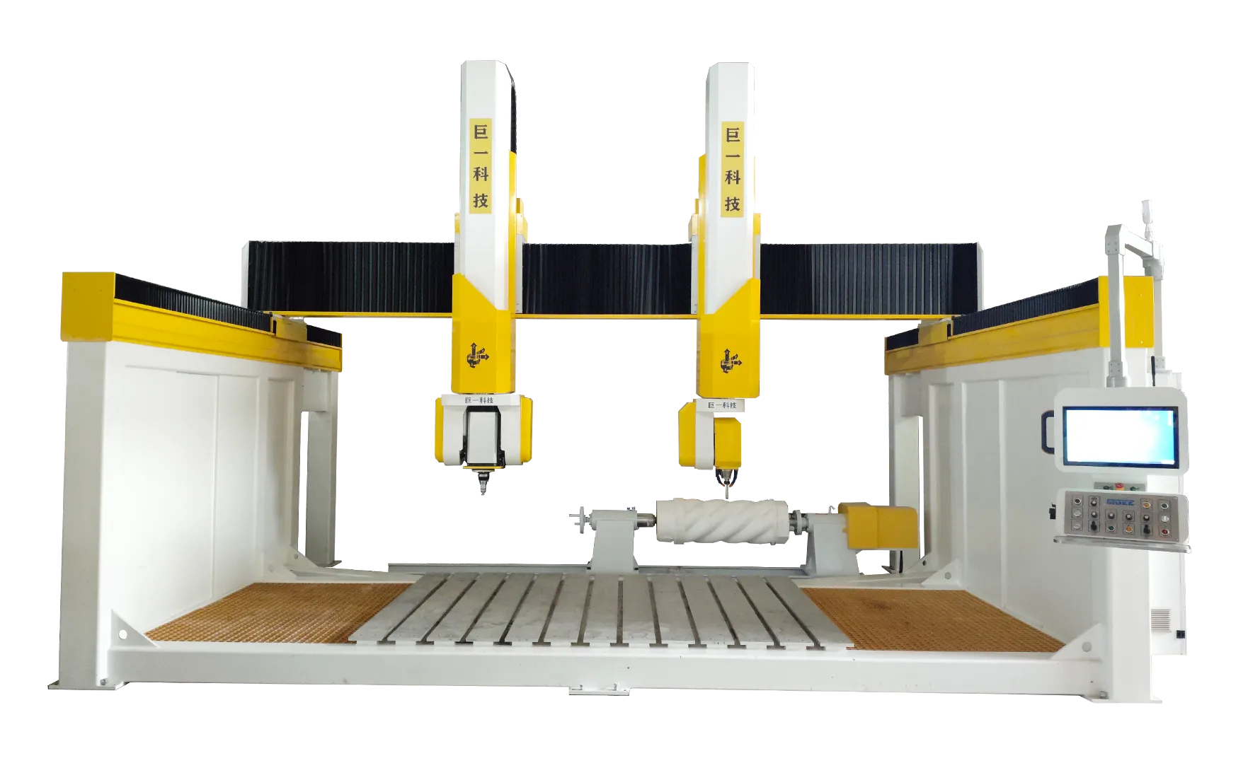 Double headed 6-axis machining center