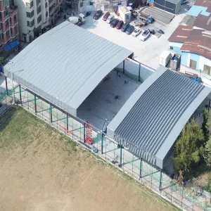 Electric Retractable Tent  Outdoor Rain Shelter for Factory, Campus, and Sports Venues