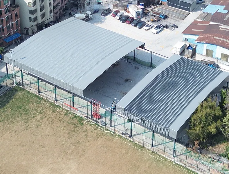Electric Retractable Tent  Outdoor Rain Shelter for Factory, Campus, and Sports Venues