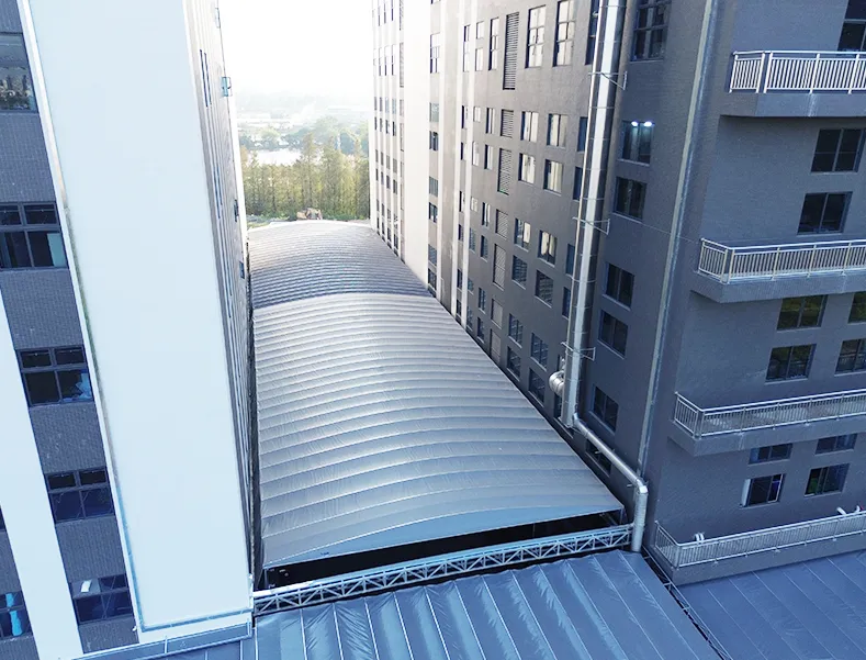 Factory Aisle Tent &ndash; Industrial Outdoor Shelter for Warehouse Storage and Weather Protection