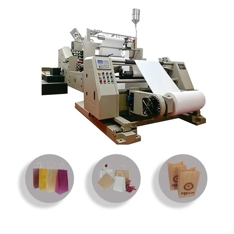 Food shopping square bottom paper bag machine
