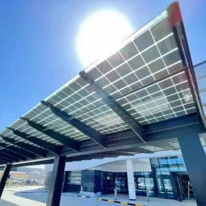 BIPV Solar in Transparent / Color for Fencing, Bacony, Roof Top Tiles, Facade. Double Glass / Flat / Curve