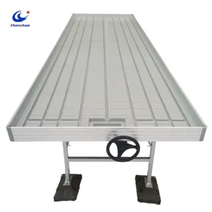 Hydroponic Ebb and Flow System with Rolling Grow Benches Mobile Tidal Seedbed