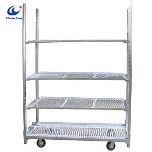 Agricultural Flower Mobile Display Vehicle Horticultural Nursery Multi Layer Display Stand Flower Stand on Wheels