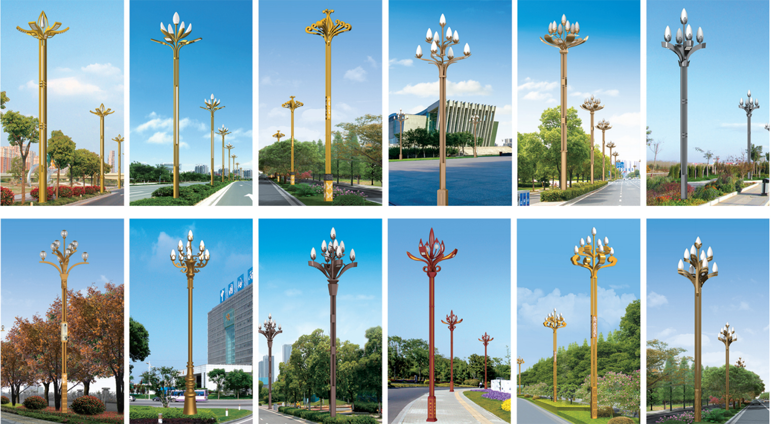 Customized landscape lighting pole designs