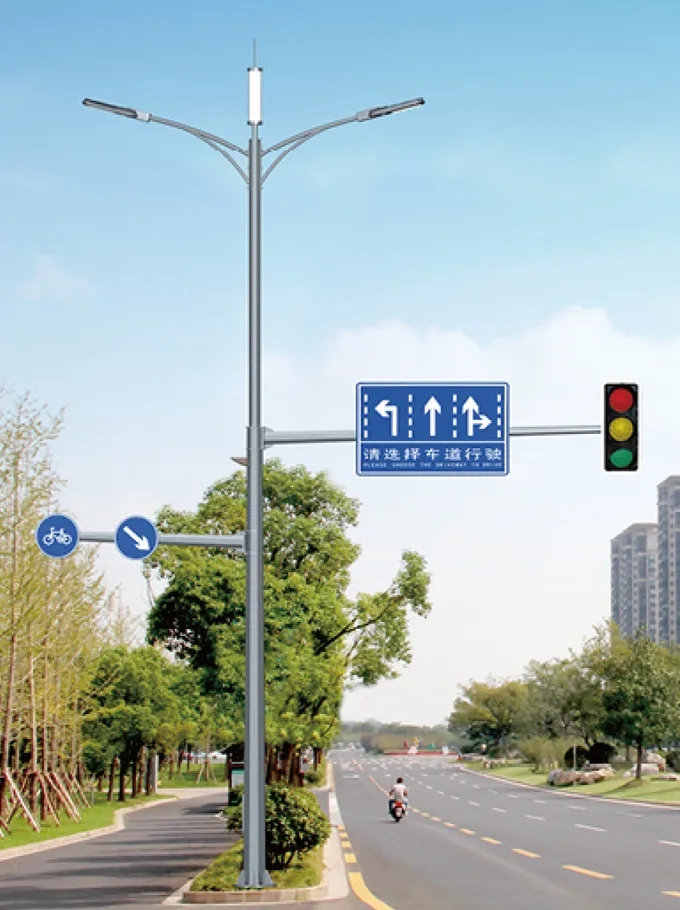 Dual-Arm Smart Traffic Pole with Road Sign