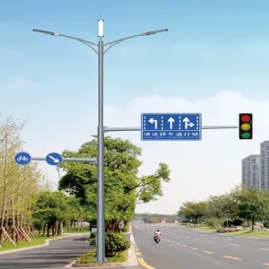 Dual-Arm Smart Traffic Pole with Road Sign