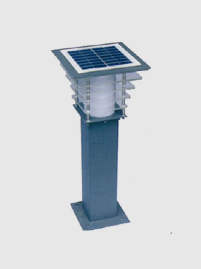 Square Solar Garden Bollard Light