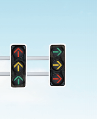 Traffic signal lights integrated into intelligent intersection pole