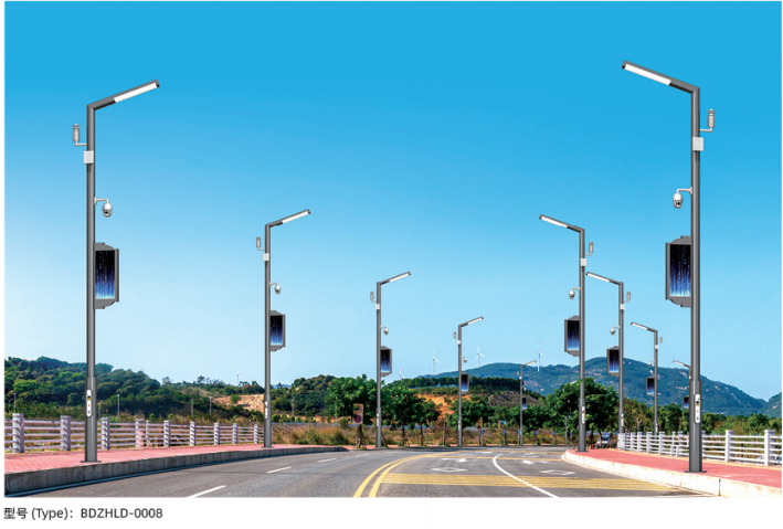 Multifunctional smart poles installed for urban smart city infrastructure