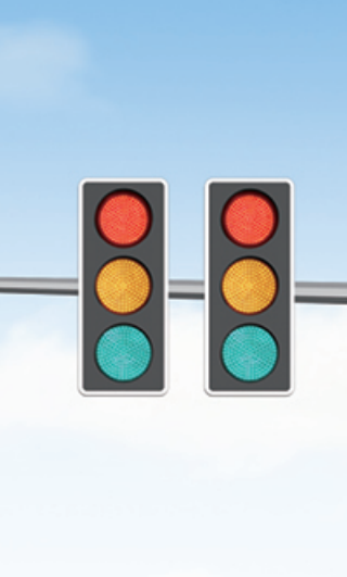 Traffic signal lights integrated into multi-light smart traffic pole