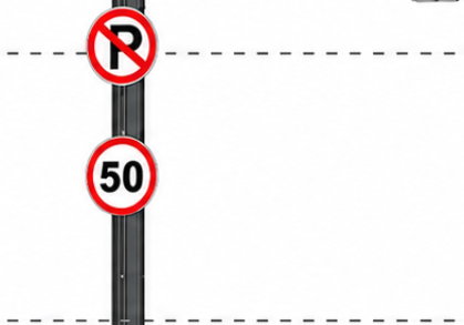 Road signs and pedestrian signal zone on integrated smart pole