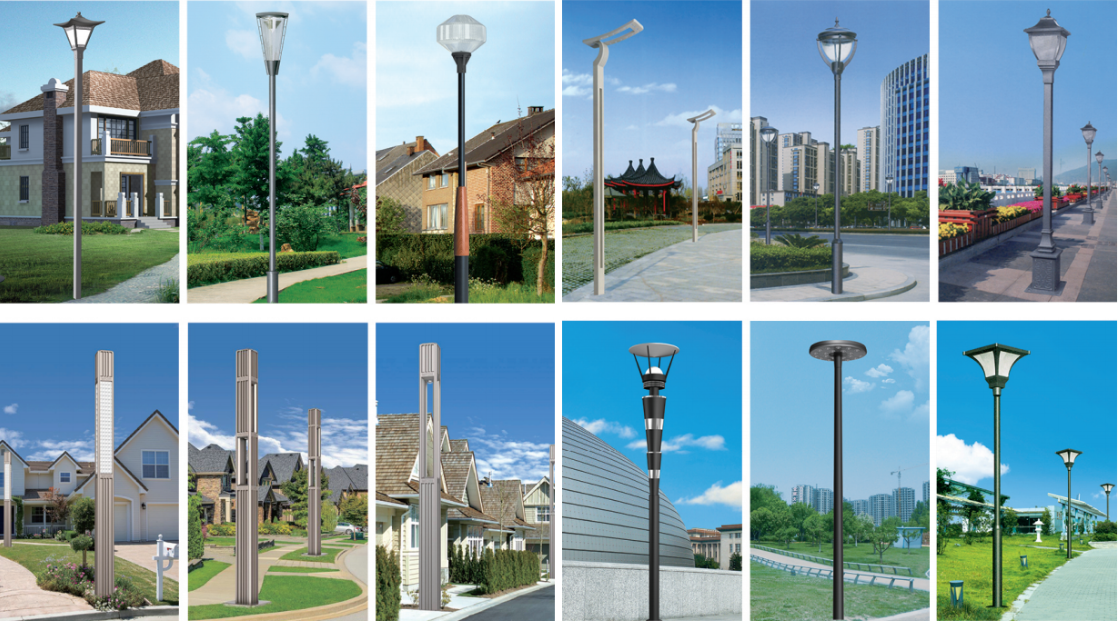 Customized park lighting poles and decorative garden lighting
