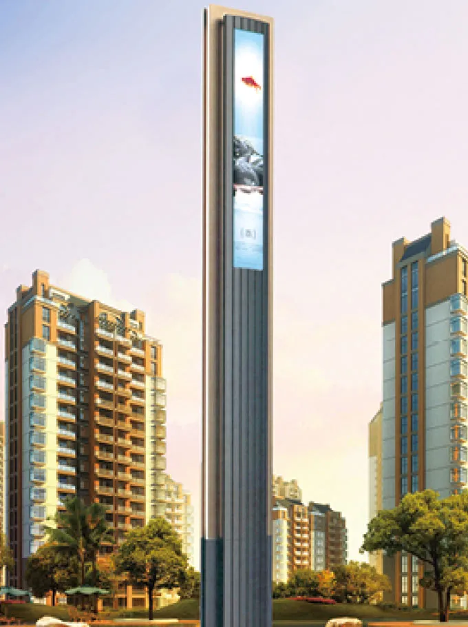 Landscape Light Pole with Display Panel
