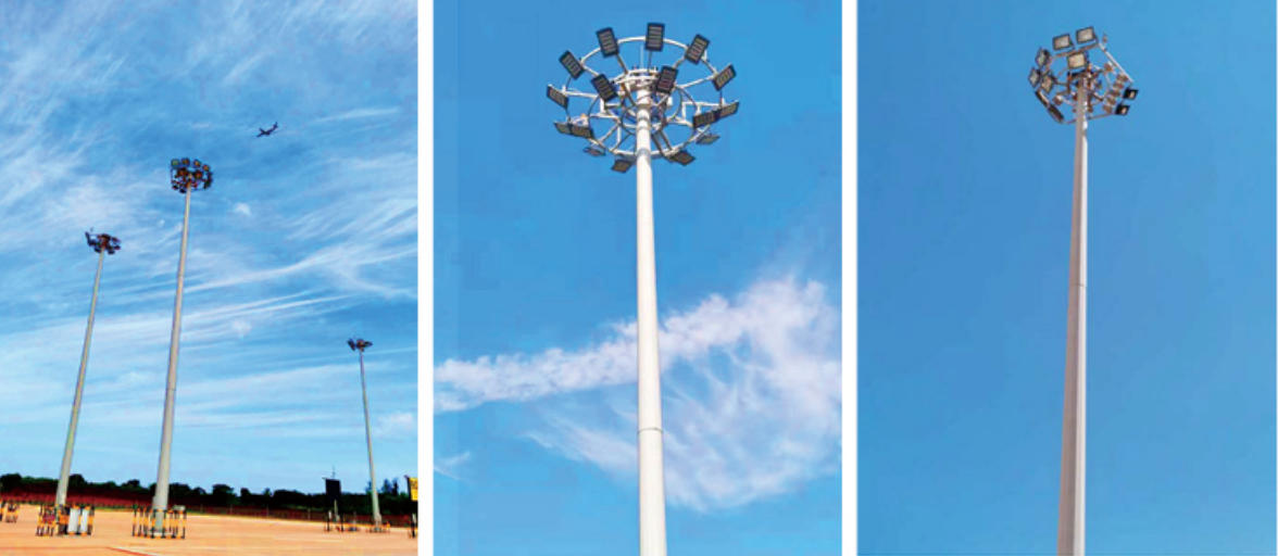 Airport High Mast Lighting System Components Diagram
