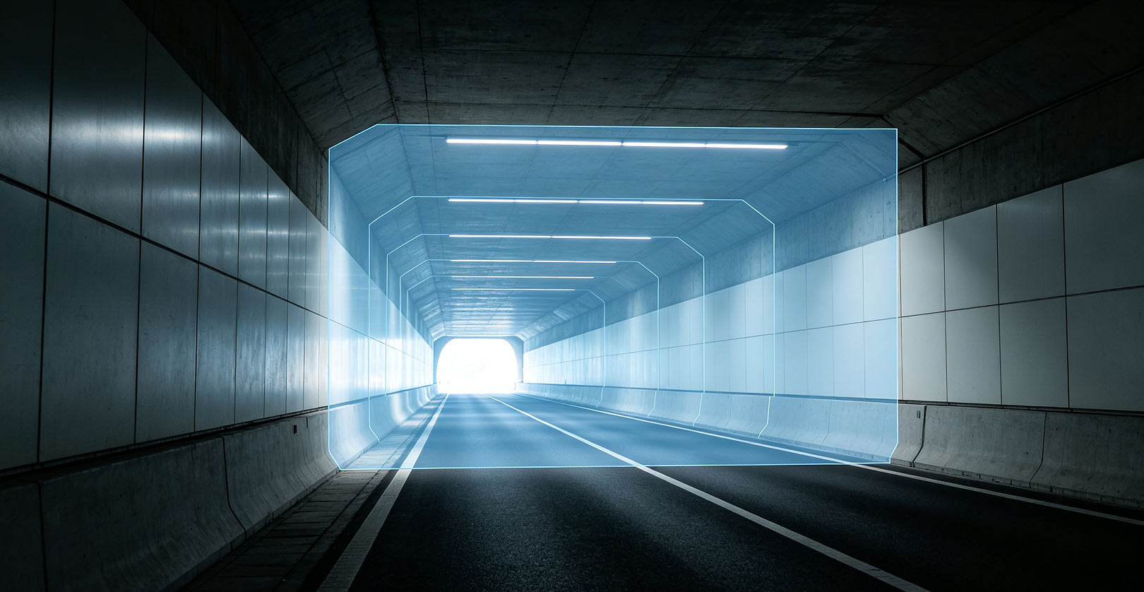 Tunnel Lighting Design Zones Including Threshold Transition Interior and Exit Areas