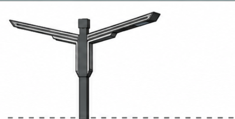 LED lighting and communication equipment mounted above 8 meters on smart pole